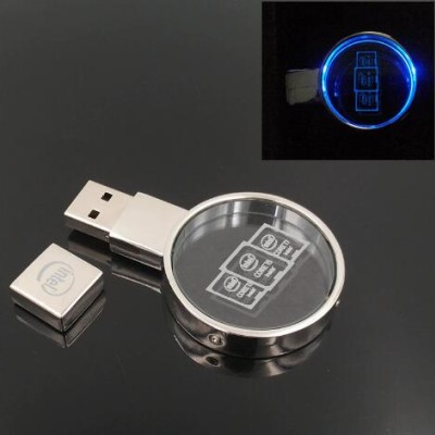 创意车载水晶LOGO发光U盘16g32g 水晶材质内雕LOGO可当天出样发货