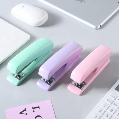 可拆卸马卡龙色订书机小清新省力订书器学生办公多功能装订机文具