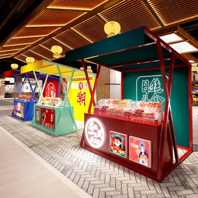 集市可移动摆摊展示架户外美食街小吃摊位架景区大型活动