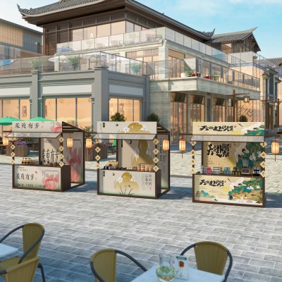 古风中式摊位展示架夜市网红铁艺景区集市售货地摊架可移动摊位架