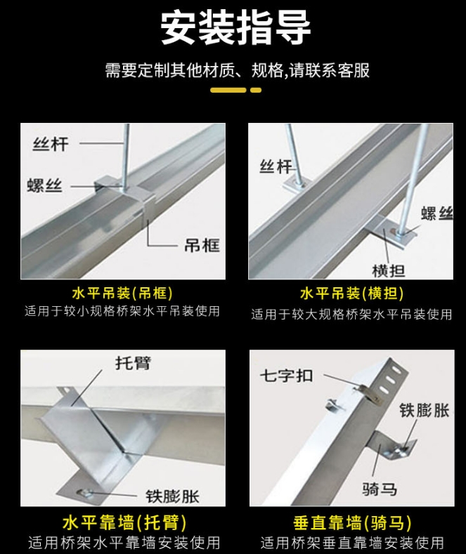 梯形桥架 金属线槽 镀锌电缆大跨距走线槽图5