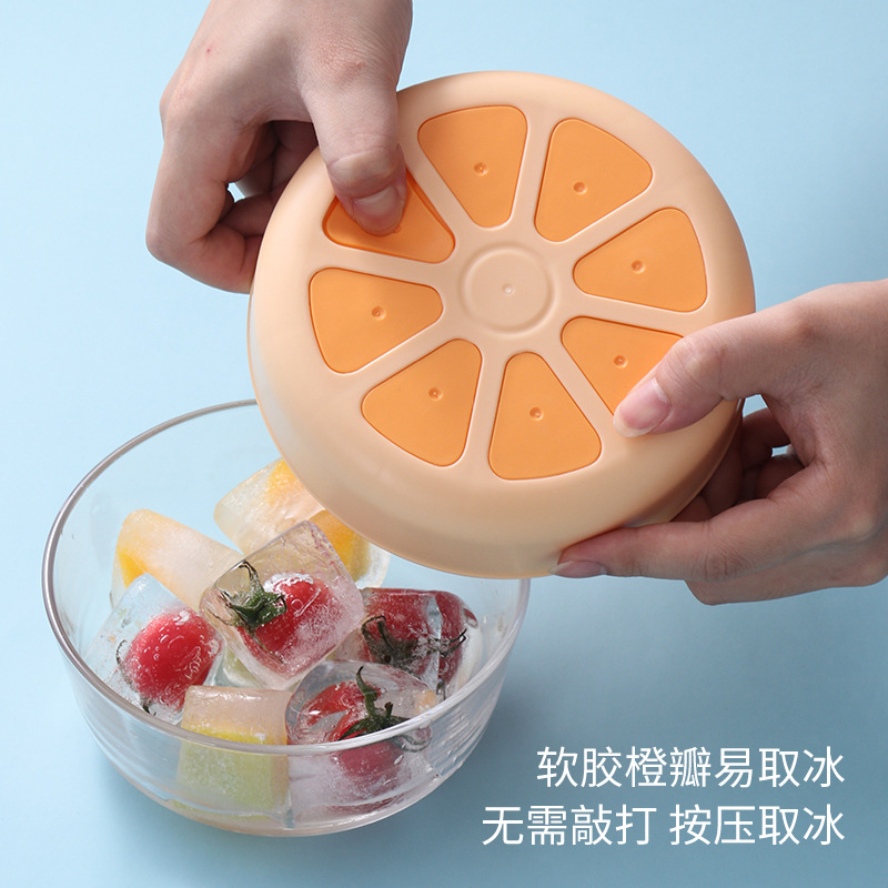 亚马逊带盖圆形制冰盒 家用自制食品级冰块模具 创意diy硅胶冰格图2