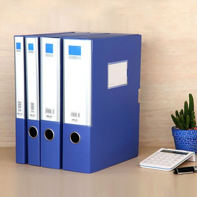 得力5683档案盒3寸档案盒文件整理盒5.5公分资料盒文件盒蓝色