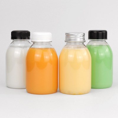 厂家现货果汁瓶38口径250ml透明塑料瓶A款一次性奶茶瓶饮 料瓶子