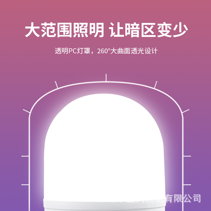 霓派灯泡国标足功率王者款LED柱泡6500KE27螺口中山厂家LED灯泡图2