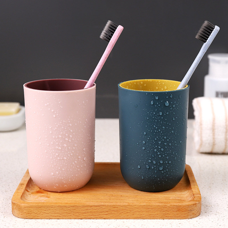 定制简约双色漱口杯家用情侣刷牙杯洗漱杯塑料牙刷杯水杯子厂家图3