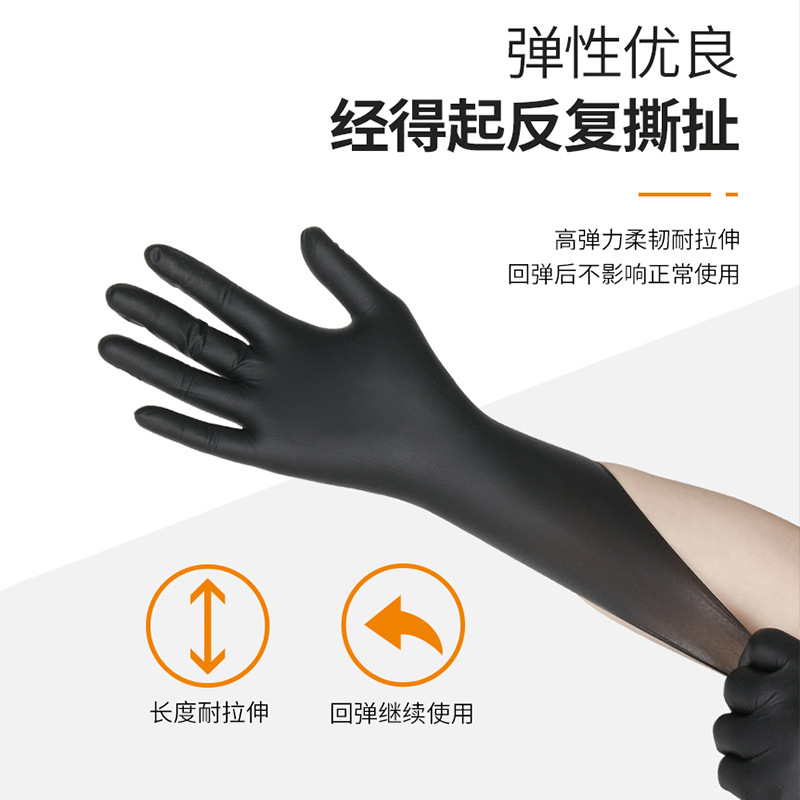 黑色一次性丁腈检查手套 CE FDA 510K认证英文包装美国版图2