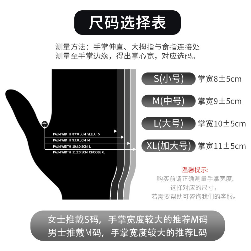 黑色一次性丁腈检查手套 CE FDA 510K认证英文包装美国版图3