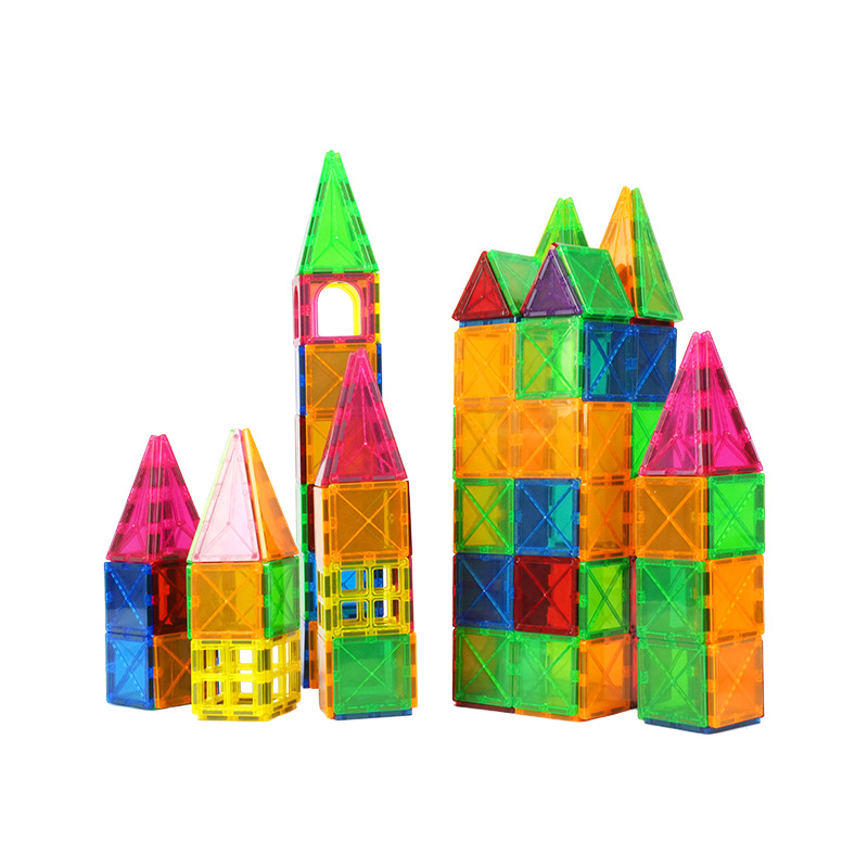 彩窗磁力片补充片拼图益智玩具积木散片磁性积木儿童磁铁玩具