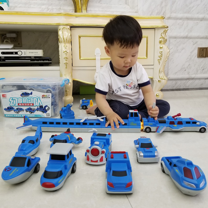 百变海陆空儿童磁性积木磁力塑胶拼装玩具婴幼男孩益智汽车摆摊批图2