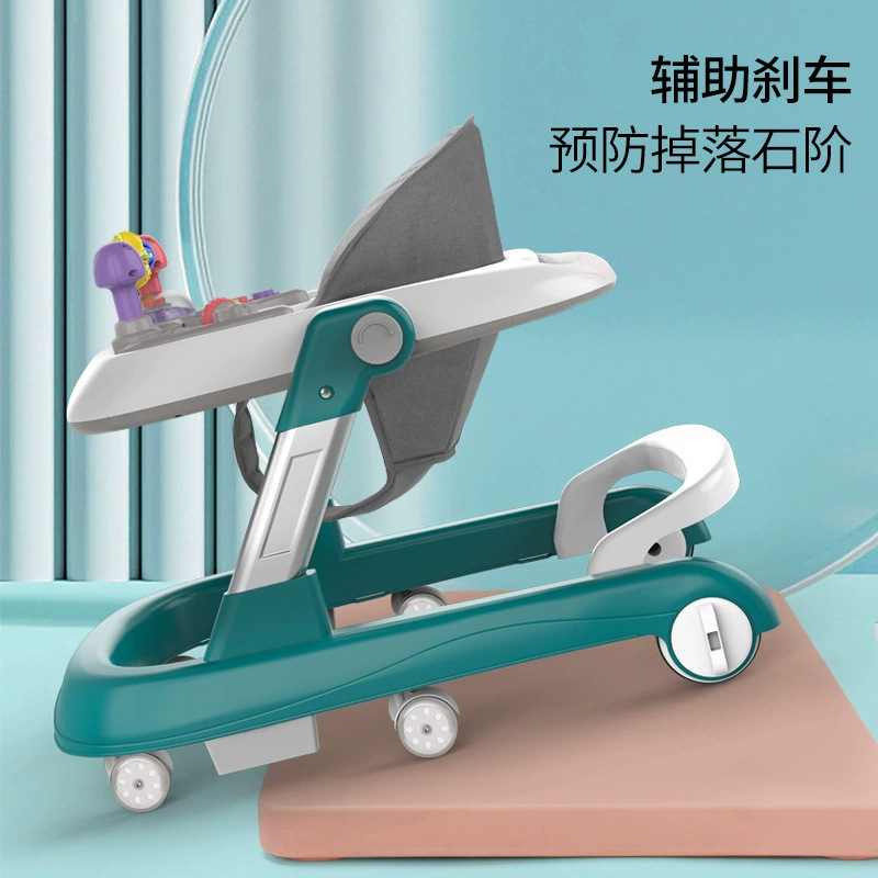 跨境婴幼儿学步车 音乐防侧翻防O型腿走路车 宝宝推行折叠助步车图2