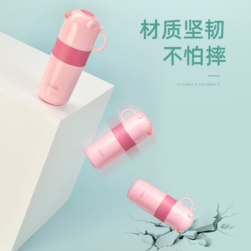 可爱卡通旅行儿童洗漱刷牙杯便携 儿童漱口杯套装牙刷牙膏六件套图2